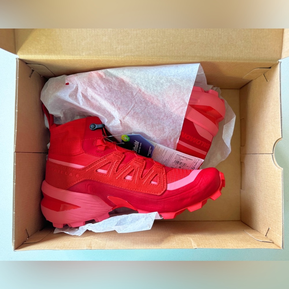 NWT Salomon x MM6 Maison Margiela Red Sneakers - Picture 3 of 17
